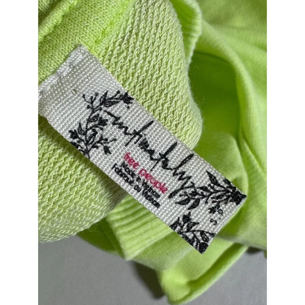 Infinitely Free People Cozy Cool Girl Sleep Tee Oversized Neon Green Women Small - Picture 4 of 16